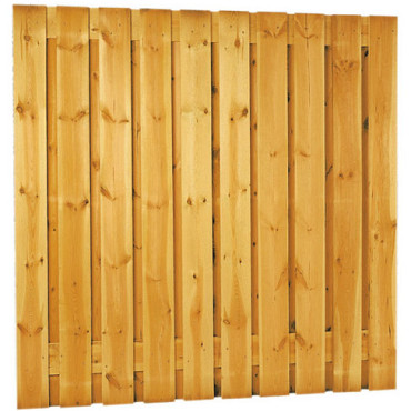 ++ Grenen geschaafd plankenscherm 21-planks 17 mm, 180 x 180 cm, verticaal recht, groen geïmpregneerd.