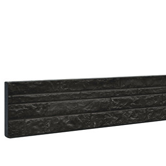 Betonplaat dubbelzijdig rotsmotief 36 x 3,5 x 184 cm, antraciet gecoat. *
