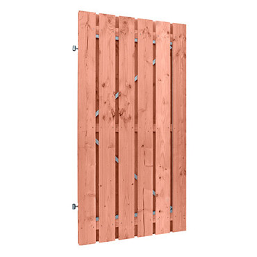 Douglas fijnbezaagde plankendeur op verstelbaar stalen frame, 15 mm, 100 x 190 cm, groen geïmpregneerd. *
