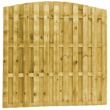 Grenen fijnbezaagd lamellenscherm, 4 regels, 21 lamellen, verticaal toog, groen geïmpregneerd. *