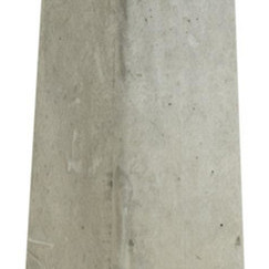 Betonpoer L, 18 x 18 x 50 cm, taps, bovenzijde 15 x 15 cm, schroefdraad M16, grijs.