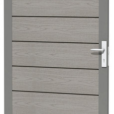 Composiet deur met houtmotief in aluminium frame 90 x 183 cm, grijs. *