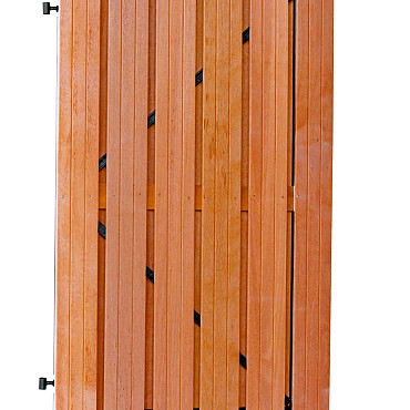 Hardhout plankendeur 100x180 cm op zwart stalen frame *