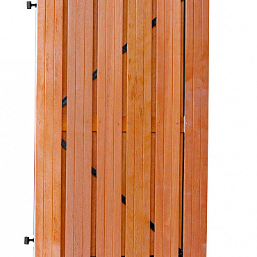 Hardhout plankendeur 100x180 cm op zwart stalen frame