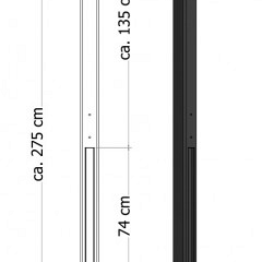 Lichtgewicht betonpaal met diamantkop ongecoat 8,5x8,5x280 cm, eindpaal, grijs *