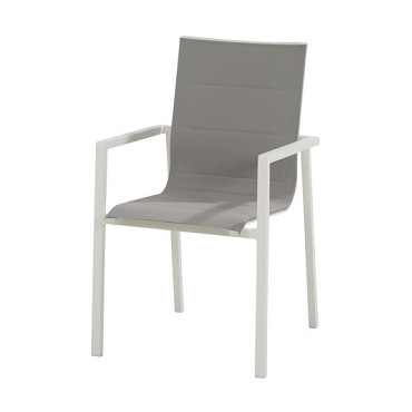 Bari dining chair padded stackable White