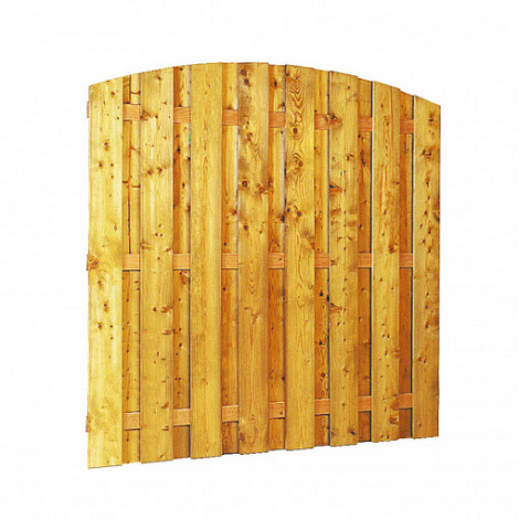 Grenen geschaafd plankenscherm 18-planks 13 mm, 180 x 164/180 cm, verticaal toog, groen geïmpregneerd. *