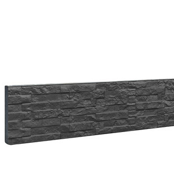Betonplaat dubbelzijdig leisteenmotief 36 x 3,5 x 184 cm, antraciet ongecoat. *