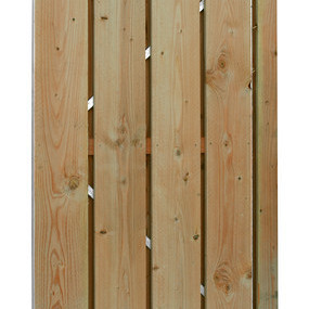 Douglas fijnbezaagde plankendeur op verstelbaar stalen frame, 19 mm, 100 x 190 cm, groen geïmpregneerd. *