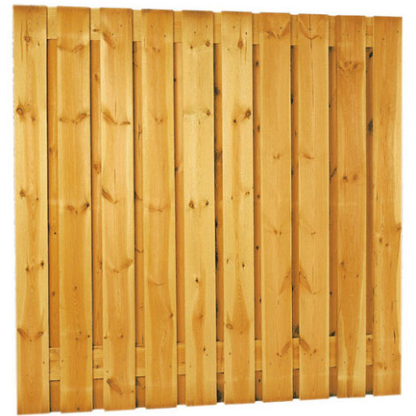 ++ Grenen geschaafd plankenscherm 21-planks 17 mm, 180 x 180 cm, verticaal recht, groen geïmpregneerd.