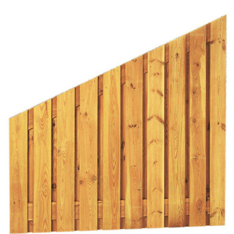 Grenen geschaafd plankenscherm 21-planks 17 mm, 180 x 180/90 cm, verticaal recht aflopend, groen geïmpregneerd. *