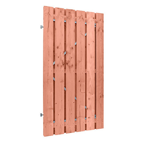 Douglas fijnbezaagde plankendeur op verstelbaar stalen frame, 15 mm, 100 x 190 cm, groen geïmpregneerd. *