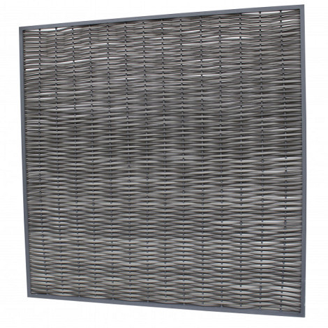 Composiet wickerscherm in aluminium frame, 180 x 180 cm, antraciet