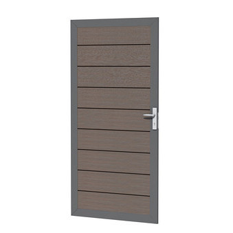 Composiet deur in aluminium frame 90 x 183 cm, bruin. *