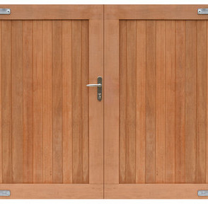 Hardhouten dubbele toegangspoort, verticaal, 300 x 180 cm incl. beslag. *