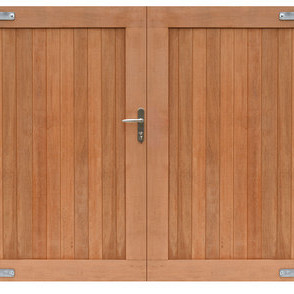Hardhouten dubbele toegangspoort, verticaal, 300 x 180 cm incl. beslag. *