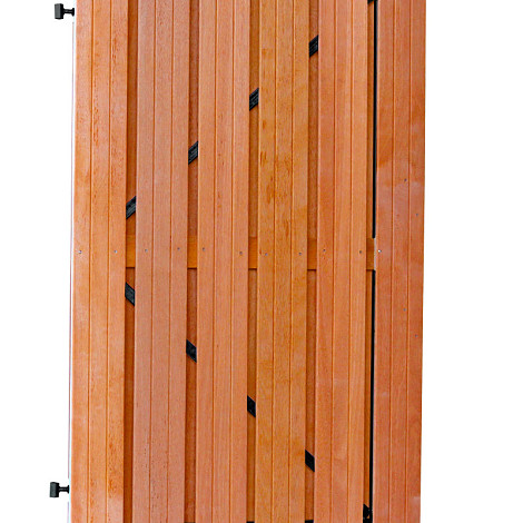 Hardhout plankendeur 100x180 cm op zwart stalen frame *