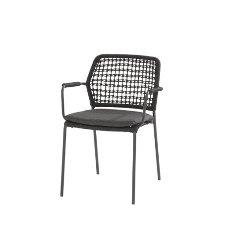 Barista stacking chair Anthracite with cushion  Anthracite - Colour cushions: Black Venao 093 - Showroommodel OP=OP