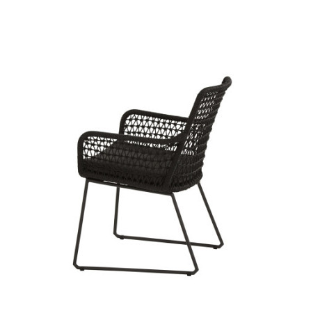 Athena dining chair knotted with cushion Anthracite - Colour cushions Black Venao 093 OP=OP