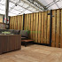 ++Grenen geschaafd plankenscherm 19-planks 15 mm, 180 x 180 cm, verticaal recht, groen geïmpregneerd.