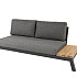 Empire platform 2 seater left with 4 cushions Anthracite/teak