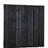 Douglas fijnbezaagd plankenscherm 15-planks 19 mm, 180 x 180 cm, zwart gedompeld. *