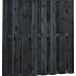 Grenen geschaafd plankenscherm 18-planks 15 mm, 180 x 180 cm, recht, zwart gedompeld. *