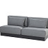 Ibiza modular 2 seater bench with 6 cushions Anthracite