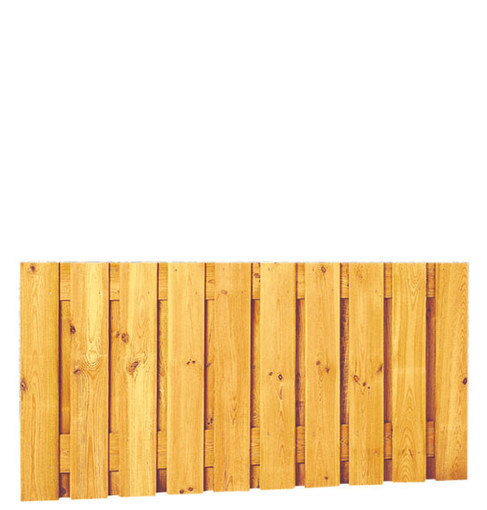 Grenen geschaafd plankenscherm 21-planks 17 mm, 180 x 89 cm, verticaal recht, groen geïmpregneerd. * | Postmus
