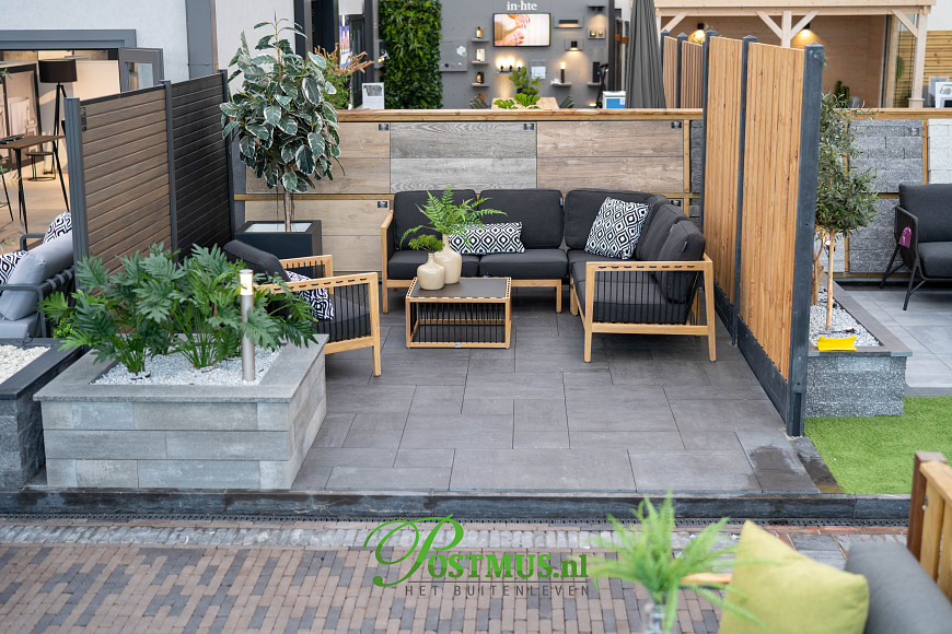 Natuursteen Basalt vijverranden 3x15x100 cm Geslepen**