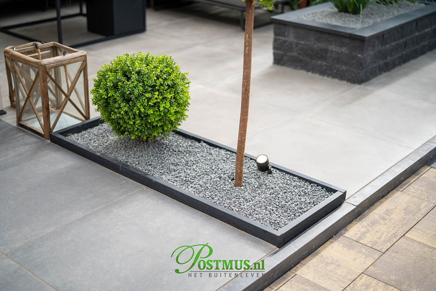 Natuursteen Basalt vijverranden 3x15x100 cm Geslepen**