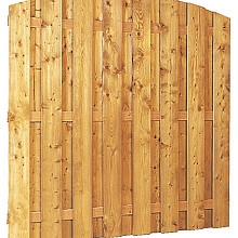 Grenen geschaafd plankenscherm 18-planks 13 mm, 180 x 164/180 cm, verticaal toog, groen geïmpregneerd. *