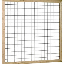 Eco gaastrellis met maas 7,5 x 7,5 cm, in grenen raamwerk 4,5 x 4,5 cm, 180 x 180 cm, groen geïmpregneerd. *