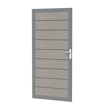 Composiet deur in aluminium frame 90 x 183 cm, grijs. *