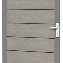 Composiet deur met houtmotief in aluminium frame 90 x 183 cm grijs