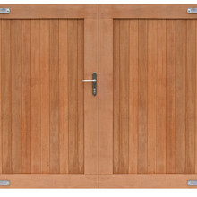 Hardhouten dubbele toegangspoort, verticaal, 300 x 180 cm incl. beslag. *